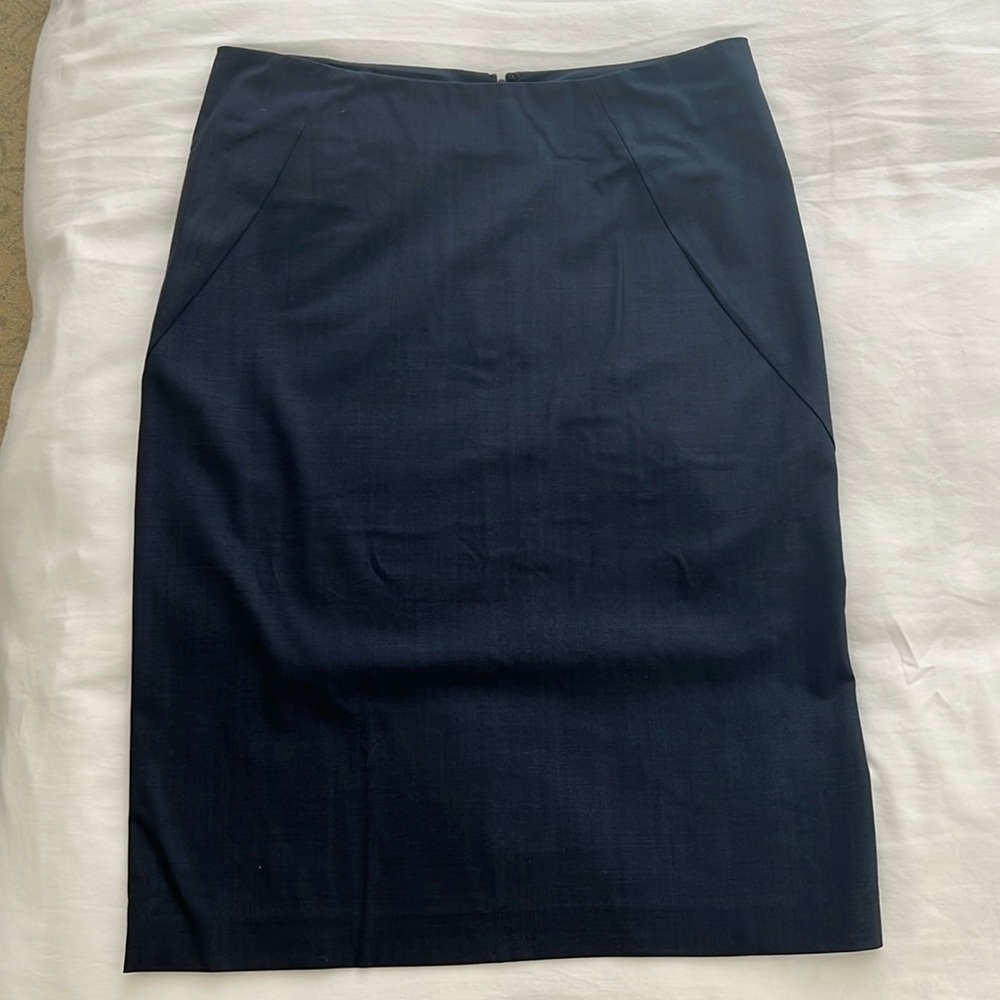 Theory suit skirt navy wool 6